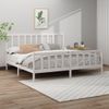 Cama Matrimonial | Cama Para Adultos | Estructura De Cama Madera Maciza De Pino Blanco 180x200 Cm Cfw646626