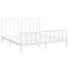 Cama Matrimonial | Cama Para Adultos | Estructura De Cama Madera Maciza De Pino Blanco 180x200 Cm Cfw646626