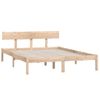 Cama Matrimonial | Cama Para Adultos | Estructura De Cama Madera Maciza De Pino Doble 135x190 Cm Cfw444127