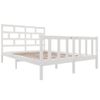 Cama Matrimonial | Cama Para Adultos | Estructura De Cama Madera Maciza De Pino Blanco 150x200 Cm Cfw984500