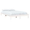 Cama Matrimonial | Cama Para Adultos | Estructura De Cama Madera Maciza De Pino Blanca 150x200 Cm Cfw203361