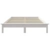 Cama Matrimonial | Cama Para Adultos | Estructura De Cama Madera Maciza De Pino Blanca 150x200 Cm Cfw203361