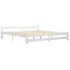 Cama Matrimonial | Cama Para Adultos | Estructura De Cama Madera Maciza De Pino Blanca 200x200 Cm Cfw725216