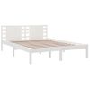 Cama Matrimonial | Cama Para Adultos | Estructura De Cama Madera Maciza De Pino Blanco 120x200 Cm Cfw260177