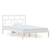 Cama Matrimonial | Cama Para Adultos | Estructura De Cama Madera Maciza De Pino Blanco 120x200 Cm Cfw863841