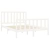 Cama Matrimonial | Cama Para Adultos | Estructura De Cama Madera Maciza De Pino Blanco 120x200 Cm Cfw887562