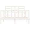 Cama Matrimonial | Cama Para Adultos | Estructura De Cama Madera Maciza De Pino Blanco 120x200 Cm Cfw472834