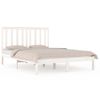 Cama Matrimonial | Cama Para Adultos | Estructura De Cama Madera De Pino Doble Blanca 135x190 Cm Cfw165799