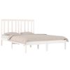 Cama Matrimonial | Cama Para Adultos | Estructura De Cama Madera De Pino Doble Blanca 135x190 Cm Cfw165799