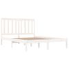 Cama Matrimonial | Cama Para Adultos | Estructura De Cama Madera De Pino Doble Blanca 135x190 Cm Cfw165799