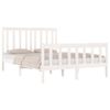 Cama Matrimonial | Cama Para Adultos | Estructura De Cama Madera De Pino Doble Blanca 135x190 Cm Cfw730034