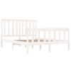 Cama Matrimonial | Cama Para Adultos | Estructura De Cama Madera De Pino Doble Blanca 135x190 Cm Cfw730034