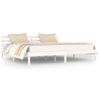 Cama Matrimonial | Cama Para Adultos | Estructura De Cama Madera Maciza De Pino Blanco 200x200 Cm Cfw355210