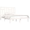 Cama Matrimonial | Cama Para Adultos | Estructura De Cama Madera Maciza De Pino Blanco 200x200 Cm Cfw936052