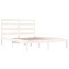 Cama Matrimonial | Cama Para Adultos | Estructura De Cama Madera Maciza De Pino Blanco 200x200 Cm Cfw390141