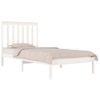 Cama Individual | Cama Para Adultos | Estructura De Cama Individual Madera Maciza Blanco 75x190 Cm Cfw965641