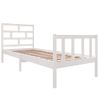 Cama Individual | Cama Para Adultos | Estructura De Cama Madera Maciza De Pino Blanco 75x190 Cm Cfw703815