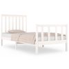 Cama Individual | Cama Para Adultos | Estructura De Cama Individual Madera Maciza Blanco 75x190 Cm Cfw367026