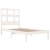 Cama Individual | Cama Para Adultos | Estructura De Cama Individual Madera Maciza Blanco 75x190 Cm Cfw713970