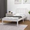 Cama Individual | Cama Para Adultos | Estructura De Cama Madera Maciza Individual Blanco 90x190 Cm Cfw417494