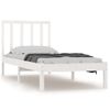 Cama Individual | Cama Para Adultos | Estructura De Cama Madera Maciza Individual Blanco 90x190 Cm Cfw417494