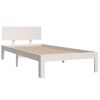 Cama Individual | Cama Para Adultos | Estructura De Cama Madera Maciza De Pino Blanco 90x200 Cm Cfw208263