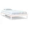 Cama Individual | Cama Para Adultos | Estructura De Cama Madera Maciza De Pino Blanco 90x200 Cm Cfw953386