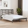 Cama Matrimonial | Cama Para Adultos | Estructura De Cama Doble Madera Maciza De Pino Gris 135x190 Cm Cfw451486