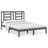 Cama Matrimonial | Cama Para Adultos | Estructura De Cama Doble Madera Maciza De Pino Gris 135x190 Cm Cfw451486