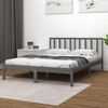 Cama Matrimonial | Cama Para Adultos | Estructura De Cama Madera Maciza De Pino Doble Gris 135x190 Cm Cfw642405