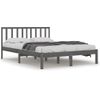 Cama Matrimonial | Cama Para Adultos | Estructura De Cama Madera Maciza De Pino Doble Gris 135x190 Cm Cfw642405