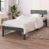 Cama Individual | Cama Para Adultos | Estructura De Cama Madera Maciza De Pino Gris 100x200 Cm Cfw425864