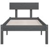 Cama Individual | Cama Para Adultos | Estructura De Cama Madera Maciza De Pino Gris 100x200 Cm Cfw425864