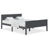 Cama Matrimonial | Cama Para Adultos | Estructura De Cama Madera Maciza De Pino Gris 120x200 Cm Cfw963889