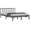 Cama Matrimonial | Cama Para Adultos | Estructura De Cama Madera Maciza De Pino Gris 120x200 Cm Cfw852900