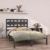 Cama Matrimonial | Cama Para Adultos | Estructura De Cama Madera Maciza De Pino Gris 120x200 Cm Cfw231433