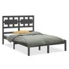 Cama Matrimonial | Cama Para Adultos | Estructura De Cama Madera Maciza De Pino Gris 120x200 Cm Cfw231433