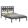 Cama Matrimonial | Cama Para Adultos | Estructura De Cama Madera Maciza De Pino Gris 120x200 Cm Cfw231433