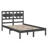 Cama Matrimonial | Cama Para Adultos | Estructura De Cama Madera Maciza De Pino Gris 120x200 Cm Cfw231433