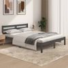 Cama Matrimonial | Cama Para Adultos | Estructura De Cama Madera Maciza De Pino Gris 135x190 Cm Cfw334727