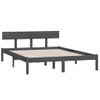 Cama Matrimonial | Cama Para Adultos | Estructura De Cama Madera Maciza De Pino Gris 150x200 Cm Cfw938062