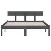 Cama Matrimonial | Cama Para Adultos | Estructura De Cama Madera Maciza De Pino Gris 150x200 Cm Cfw938062