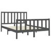 Cama Matrimonial | Cama Para Adultos | Estructura De Cama Madera Maciza De Pino Gris 150x200 Cm Cfw667693