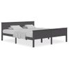 Cama Matrimonial | Cama Para Adultos | Estructura De Cama Madera Maciza De Pino Gris 200x200 Cm Cfw545235