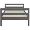 Cama Individual | Cama Para Adultos | Estructura De Cama Madera Maciza De Pino Gris 75x190 Cm Cfw112310