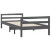 Cama Individual | Cama Para Adultos | Estructura De Cama Madera Maciza De Pino Gris 90x190 Cm Cfw862341