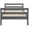 Cama Individual | Cama Para Adultos | Estructura De Cama Madera Maciza De Pino Gris 90x190 Cm Cfw862341