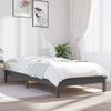 Cama Individual | Cama Para Adultos | Estructura De Cama Madera Maciza De Pino Gris 90x190 Cm Cfw842029