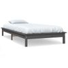 Cama Individual | Cama Para Adultos | Estructura De Cama Madera Maciza De Pino Gris 90x190 Cm Cfw842029