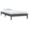 Cama Individual | Cama Para Adultos | Estructura De Cama Madera Maciza De Pino Gris 90x190 Cm Cfw842029